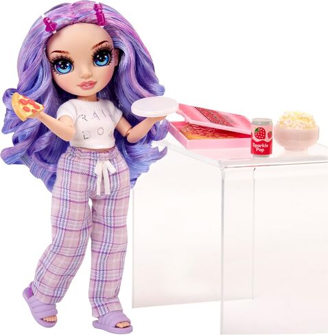Rainbow High Jr High PJ Party Violet (Purple) 9" Posable Doll with Soft Onesie, Slippers, Play Accessories, Kids Toy Ages 4-12 Years in Saudi Arabia