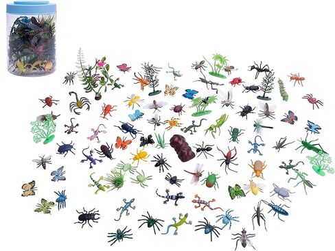 Plastic Bugs 82 Pieces Fake Bugs Assorted Insects and Bug Toys for Kids Realistic Insect Toys Figures for Children Education Insect Themed Party in Kuwait