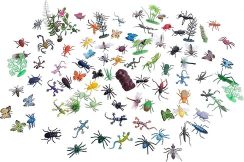 Plastic Bugs 82 Pieces Fake Bugs Assorted Insects and Bug Toys for Kids Realistic Insect Toys Figures for Children Education Insect Themed Party in Kuwait