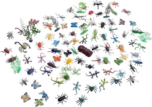 Plastic Bugs 82 Pieces Fake Bugs Assorted Insects and Bug Toys for Kids Realistic Insect Toys Figures for Children Education Insect Themed Party in Kuwait