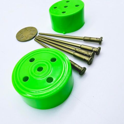 Sumrica Magic 8 قطع أظافر مدببة من خلال العملة المعدنية تخترق الطبل السحري الدعائم عن قرب (أخضر/ذهبي) in Kuwait