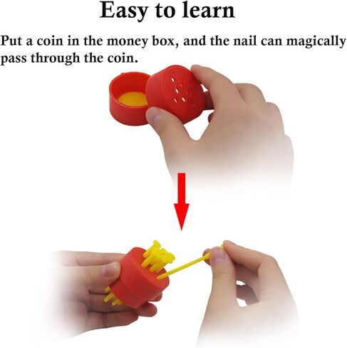 Sumrica Magic 8 قطع أظافر مدببة من خلال العملة المعدنية تخترق الطبل السحري الدعائم عن قرب (أخضر/ذهبي) in Kuwait