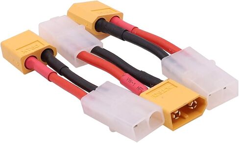 Treehobby 3 قطع أنثى Tamiya التوصيل إلى ذكر XT60 موصل كابل محول لطائرة RC بطارية ليبو شاحن ESC (14awg 5 سم) in Saudi Arabia