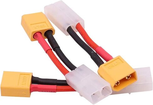 Treehobby 3 قطع أنثى Tamiya التوصيل إلى ذكر XT60 موصل كابل محول لطائرة RC بطارية ليبو شاحن ESC (14awg 5 سم) in Saudi Arabia