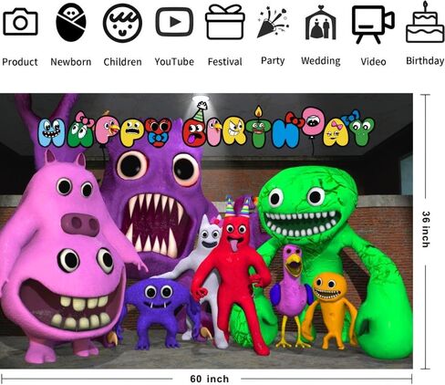 لوازم حفلات اعياد الميلاد من جارتن اوف بان بان، ديكورات حفلات اعياد الميلاد جاردن اوف بان تتضمن لافتات عيد ميلاد سعيد (5 × 3 قدم) - نمط 2 in Kuwait