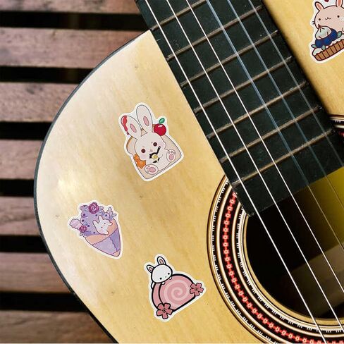 ملصقات أرنب وردي لطيف لزجاجة المياه، 50 قطعة للأطفال والمراهقين والبنات الكرتونية والحلوى وملصقات أرنب الطعام، ملصقات من الفينيل لأجهزة الكمبيوتر المحمول، والمجلات، ودفتر القصاصات، ولوح التزلج in Kuwait