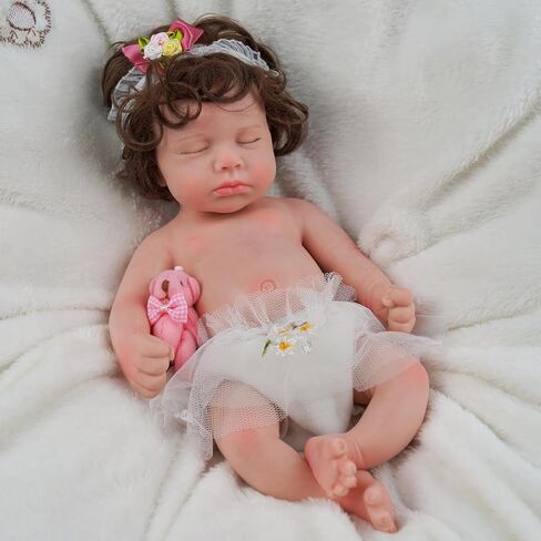 BABESIDE Reborn Baby Dolls Silicone Full Body 12 Inches Solid Platinum Silicone Baby Doll Sleeping Premiee Girl Realistic-Newborn Baby Dolls for Kids in Saudi Arabia