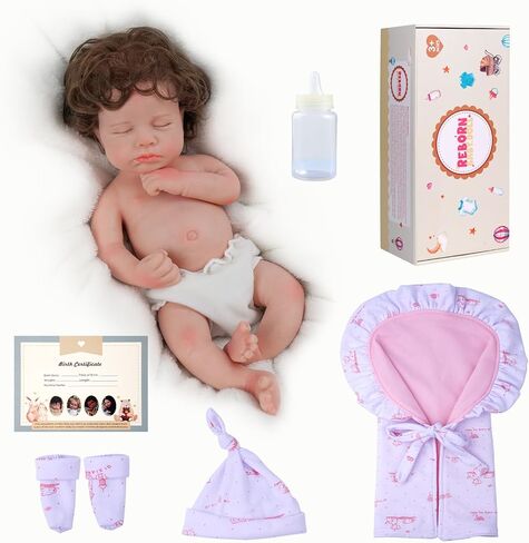 BABESIDE Reborn Baby Dolls Silicone Full Body 12 Inches Solid Platinum Silicone Baby Doll Sleeping Premiee Girl Realistic-Newborn Baby Dolls for Kids in Saudi Arabia