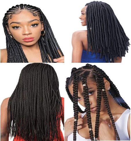 خيوط غزل اكريليك من الصوف البرازيلي للشعر الضفيرة الكبيرة/ تويست سنغالية/ لفافات (بني كافيه) in Kuwait