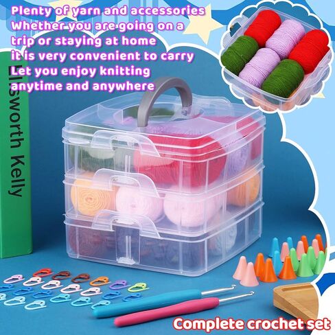 ماي بوس مجموعة خيوط كروشيه، 8 الوان، 0.8 اونصة (25 غرام) خيوط من قطن الحليب الناعم بلون سادة مع خطافين كروشيه للمبتدئين in Kuwait