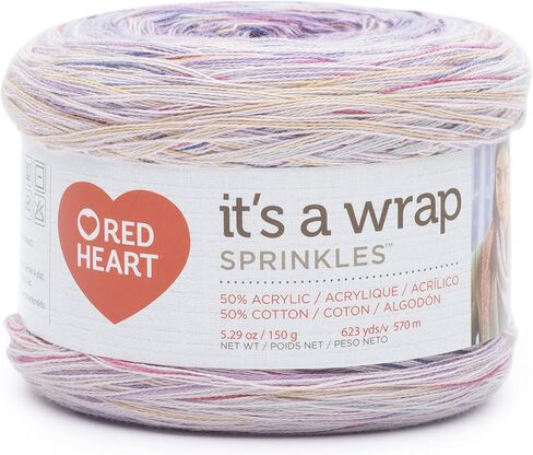 Red Heart It's A Wrap Sprinkles Peach Cobbler Yarn - 3 Pack of 5.3oz/150g - Blended Fiber - 2 Fine - 623 Yards - Knitting, Crocheting & Crafts in Saudi Arabia