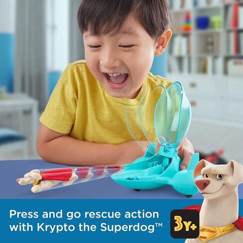 Fisher-Price DC League of Super-Pets Preschool Toy Super Launch Krypto & Invisible Jet Vehicle Set for Kids Ages 3+ Years in Saudi Arabia