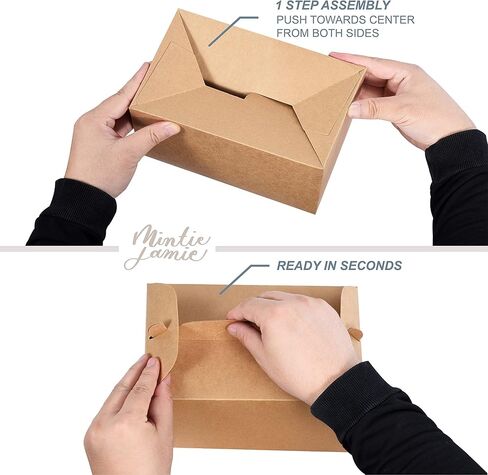 MintieJamie 24 حزمة من علب الهدايا - 8.5 × 5 × 5.5 بوصة صندوق ورق كرافت بني معاد تدويره هدية صندوق هدايا لحفلات أعياد الميلاد (24) in Kuwait