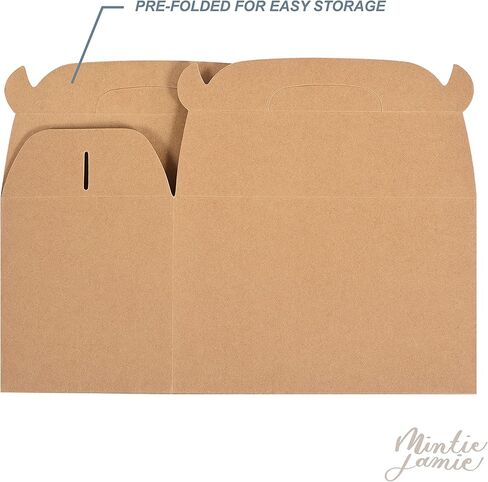 MintieJamie 24 حزمة من علب الهدايا - 8.5 × 5 × 5.5 بوصة صندوق ورق كرافت بني معاد تدويره هدية صندوق هدايا لحفلات أعياد الميلاد (24) in Kuwait