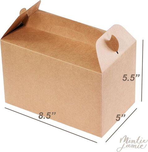 MintieJamie 24 حزمة من علب الهدايا - 8.5 × 5 × 5.5 بوصة صندوق ورق كرافت بني معاد تدويره هدية صندوق هدايا لحفلات أعياد الميلاد (24) in Kuwait