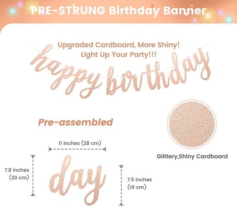 Birthday Decorations Red and Black for Women Girls, Happy Birthday Party Decorations for Boys Men,Happy Birthday Banner(Pre-Strung), Tissue Paper Garland and Foil Confetti Balloons (Red and Black) in Saudi Arabia