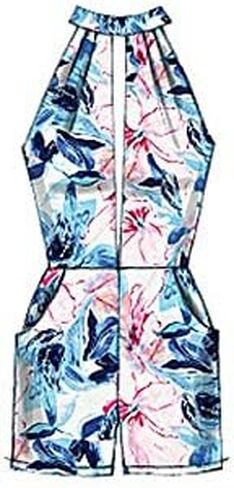 McCall's Patterns M7366 Misses' Pleated Surplice or Plunging-Neckline Rompers, Jumpsuits and Belt, Size A5 (6-8-10-12-14) in Saudi Arabia