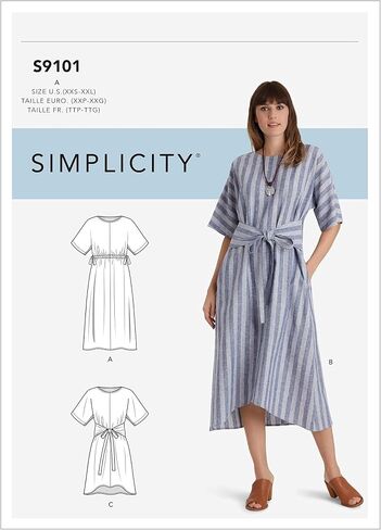 نمط الخياطة البسيطة R10506 / S9101 - فساتين بلوفر Misses بطولين، الحجم: A (XXS-XS-S-M-L-XL-XXL) in Saudi Arabia