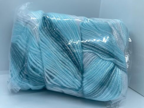 خيوط ثلج بيكاسو 3 عبوات - رغوة البحر - أكوا شاحب، أزرق، أبيض غامض مع لمعان رقيق، 3x125 ياردة (3x115 متر) 3x1.76 أونصة (3x50 جرام) in Kuwait