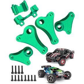 Front Rear Rocker Arms Upgrades Part for 1/16 E-Revo 71076-3;Mini Slash 70054-1,2PCS Alloy Aluminum Front Rocker Arm & Rear Rocker Arm Hops Up Upgrades Part,Green