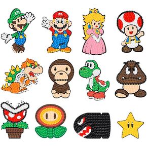 MMAHD 12 PCS 5D DIY Diamond Art Stickers Kits,Diamond Art Cartoon Animal Pattern, Suitable Beginners