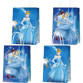 16 قطعة من حقائب هدايا حفلات سندريلا مع مقبض من ورق كرافت الاميرة لزينة حفلات اعياد الميلاد للاطفال والكبار in Kuwait