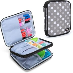LUXJA Double Layer Diamond Painting Kits Storage, Carrying Bag for Diamond Painting Accessories (Bag Only), Gray Dots in Kuwait