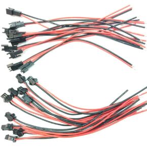 Hengfuntong-Elec 10 أزواج 20 قطعة عالية التيار أمبير شحن RC شاحن بطارية JST SM 2 دبابيس ذكر موصل سالب سلك أسلاك التوصيل المصنوعة 20awg 100 مللي متر in Kuwait