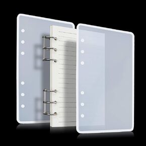 8 PCS Full-Featured Notebook Resin Casting Molds Kit,Include 2 PCS A6 Silicone Molds for Resin Book Cover, 4 Pcs Three-Ring Book Binder Rings,2 Pack Refill Paper,Perfect Kit for DIY Epoxy Resin in Kuwait