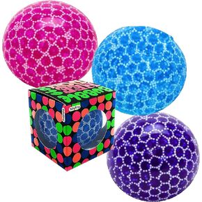 Nee-Doh Schylling Bubble Glob Groovy Glob! Squishy, Squeezy, Stretchy Stress Balls Blue, Pink & Purple Complete Gift Set Party Bundle - 3 Pack