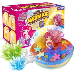 Mermaid Crystal Growing Terrarium Kit for Girls,DIY Arts & Crafts Mermaid Toys Christmas Birthday Gifts for Kids Ages 6 7 8 9 10 Years Old in Kuwait