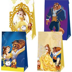 16 Pcs Beauty and The Beast Party Bags Princess Belle Party Favor Bag Beauty and The Beast Party Supplies,Double Sided Printing Gift Bags, Candy Bags for Beauty and The Beast Birthday Party Decoration in Kuwait