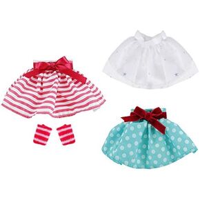 E-TING 3 قطع فستان ملابس سانتا لدمية قزم إكسسوارات عيد الميلاد (تنورة بيضاء + تنورة منقطة خضراء + تنورة مخططة باللون الأحمر والأبيض) in Kuwait