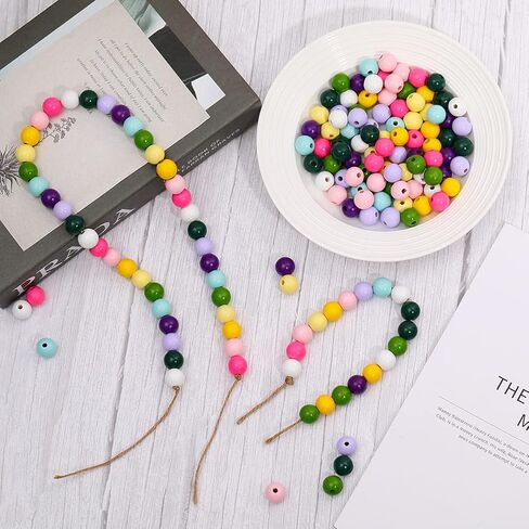 50 قطعة من الخرز الخشبي الطبيعي للحرف اليدوية، خرز فضفاض ملون مستدير ملون، خرز فاصل خشبي لتزيين الحفلات المنزلية (B- خرز فراولة #50 قطعة) in Kuwait
