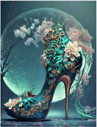 BOHUAYI مجموعات الطلاء الماسي للبالغين، طلاء يدوي 5D بالأرقام للبالغين المبتدئين، لوحات فنية بنقاط الماس الحفر الكامل DIY لديكور جدار المنزل 11.8 × 15.7 بوصة (كعب عالٍ) in Kuwait