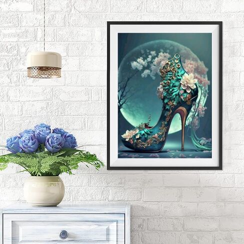 BOHUAYI مجموعات الطلاء الماسي للبالغين، طلاء يدوي 5D بالأرقام للبالغين المبتدئين، لوحات فنية بنقاط الماس الحفر الكامل DIY لديكور جدار المنزل 11.8 × 15.7 بوصة (كعب عالٍ) in Kuwait