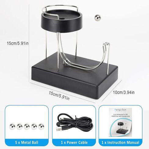 Electromagnetic Art Perpetual Motion Machine, Upgraded Silent Rolling Ball Perpetual Motion Simulator, Physical Science Teaching Toy, Office Home Mysterious Kinetic Art Decoration, Teacher's Day Gift in Kuwait