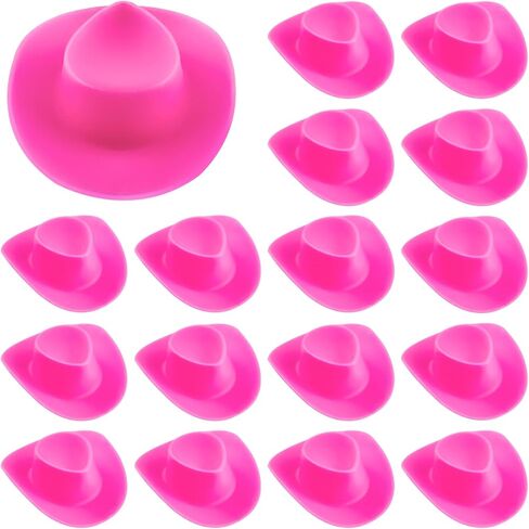 40 قطعة من قبعة رعاة البقر الغربية الصغيرة، قبعة راعية البقر البلاستيكية مصغرة لطيفة، اكسسوارات تزيين الحفلات لبيت الدمى واللعب in Kuwait