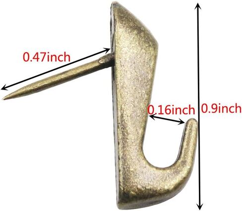 Antique Brass Push Pin Style Picture Hooks (12 - Pack) in Kuwait