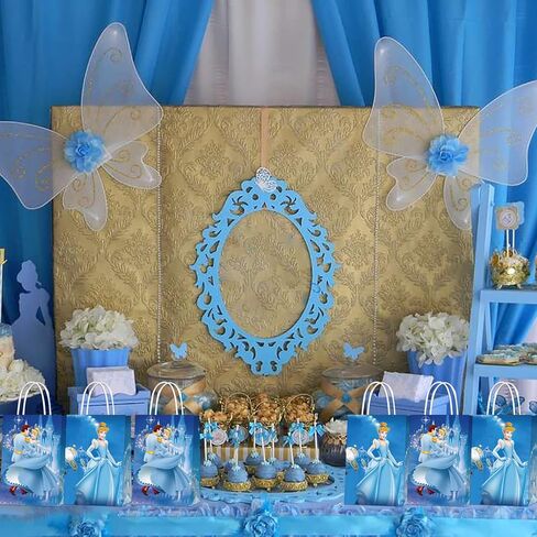16 قطعة من حقائب هدايا حفلات سندريلا مع مقبض من ورق كرافت الاميرة لزينة حفلات اعياد الميلاد للاطفال والكبار in Kuwait