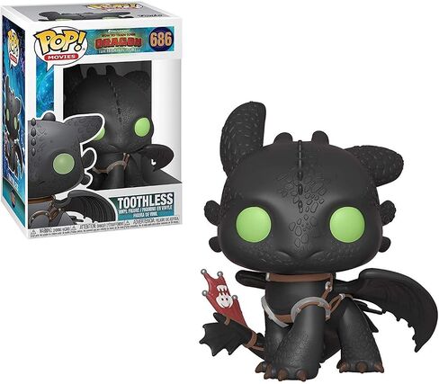 How to Train Your Dragon 3: The Hidden World - Toothless Funko Pop! Vinyl Figure (Bundled with Compatible Pop Box Protector Case), Multicolor, 3.75 inches in Saudi Arabia