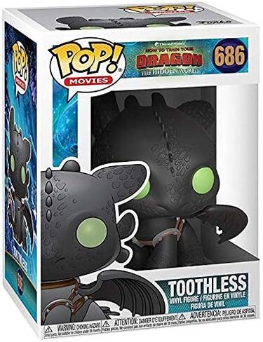 How to Train Your Dragon 3: The Hidden World - Toothless Funko Pop! Vinyl Figure (Bundled with Compatible Pop Box Protector Case), Multicolor, 3.75 inches in Saudi Arabia