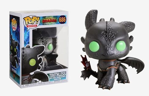 How to Train Your Dragon 3: The Hidden World - Toothless Funko Pop! Vinyl Figure (Bundled with Compatible Pop Box Protector Case), Multicolor, 3.75 inches in Saudi Arabia