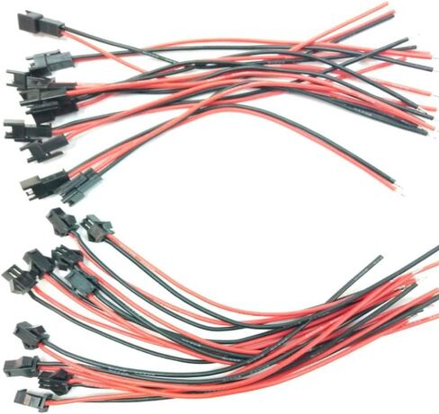 Hengfuntong-Elec 10 أزواج 20 قطعة عالية التيار أمبير شحن RC شاحن بطارية JST SM 2 دبابيس ذكر موصل سالب سلك أسلاك التوصيل المصنوعة 20awg 100 مللي متر in Kuwait