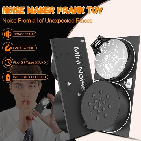 ROLWAY Noise Maker Prank (2 Pack), Cricket Pranks for Adults Annoying Noise Maker for Kids Adults, Noise Machines Pranks Sound Stuff Practical Joke, Office, School, Black in Kuwait