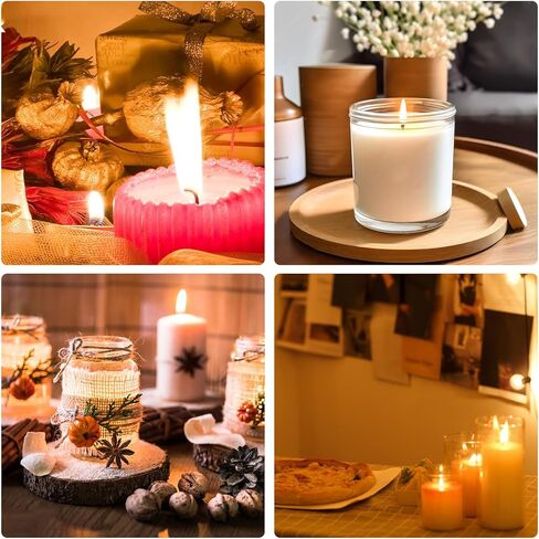 100pcs 6inch Candle Wicks Candle Wick with 1 Candle Wick Holder and 100dots Candle Stickers for Candle Making Pre-Waxed Candle Making Supplies in Kuwait