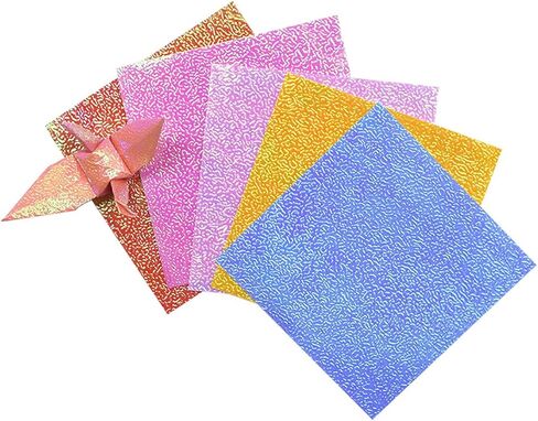 Origami Paper，50pcs Single Glitter Folding Solid Color Papers For Kids Handmade DIY Scrapbooking Glitter Cardstock Paper Sparkle Card Stock Thick Shinny Craft Pape for Card Making in Saudi Arabia