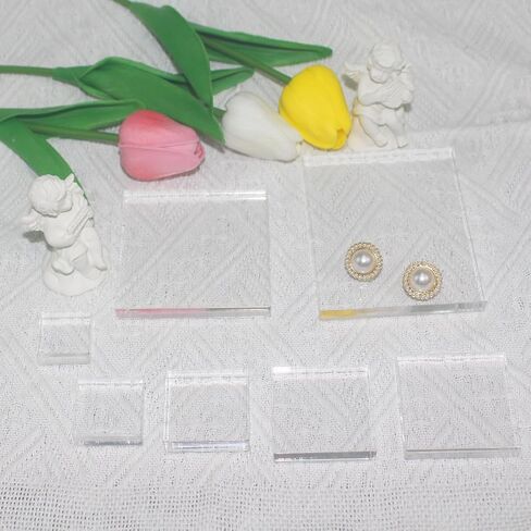 7 قطع من كتل الأكريليك أدوات كتلة الختم الواضحة من الأكريليك حامل عرض مجوهرات من الأكريليك قاعدة مصقولة من الأكريليك حامل عرض مستحضرات التجميل حامل مسطح لحرف سكرابوكينغ الزفاف in Kuwait