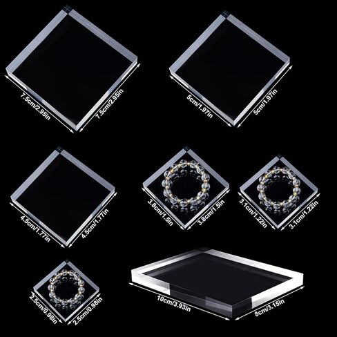 7 قطع من كتل الأكريليك أدوات كتلة الختم الواضحة من الأكريليك حامل عرض مجوهرات من الأكريليك قاعدة مصقولة من الأكريليك حامل عرض مستحضرات التجميل حامل مسطح لحرف سكرابوكينغ الزفاف in Kuwait