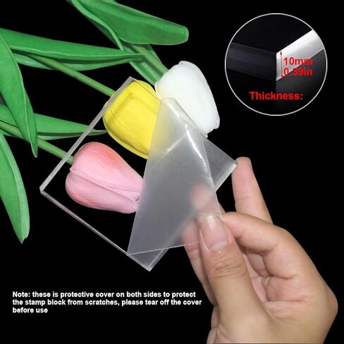 7 قطع من كتل الأكريليك أدوات كتلة الختم الواضحة من الأكريليك حامل عرض مجوهرات من الأكريليك قاعدة مصقولة من الأكريليك حامل عرض مستحضرات التجميل حامل مسطح لحرف سكرابوكينغ الزفاف in Kuwait